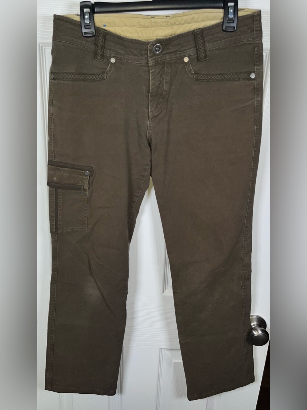Vintage Women’s KUHL CARGO Pockets PANTS Brown Size 8 Brown 88% Cotton Blend